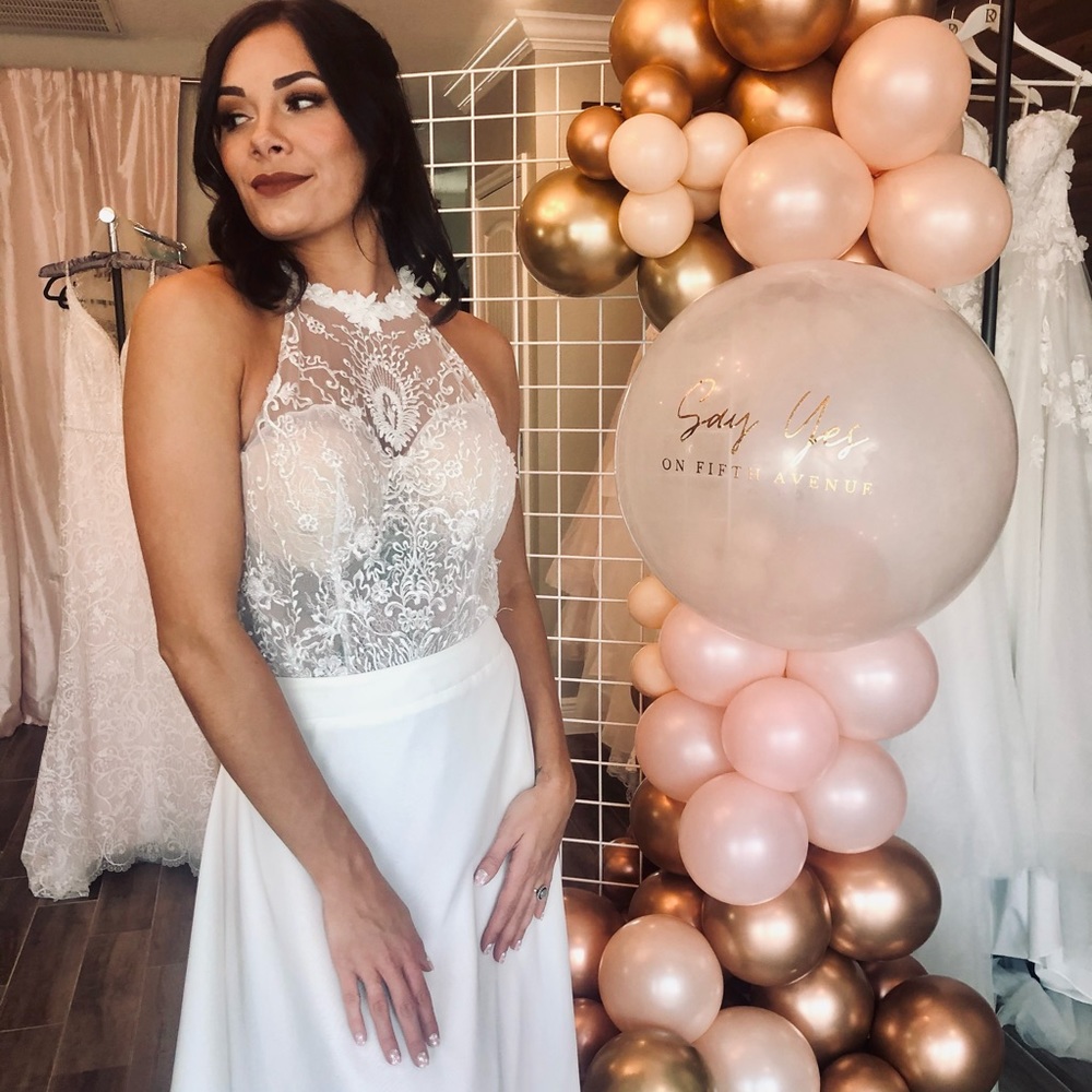 Ruby by LiRi Bridal 2-piece bridal gown ensemble.